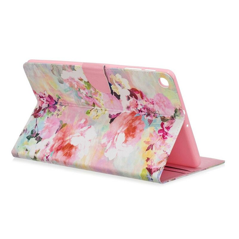 Læder Cover Samsung Galaxy Tab A 10.1 (2019) Blomsterserie