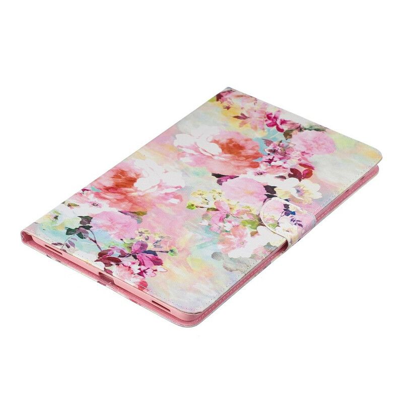 Læder Cover Samsung Galaxy Tab A 10.1 (2019) Blomsterserie