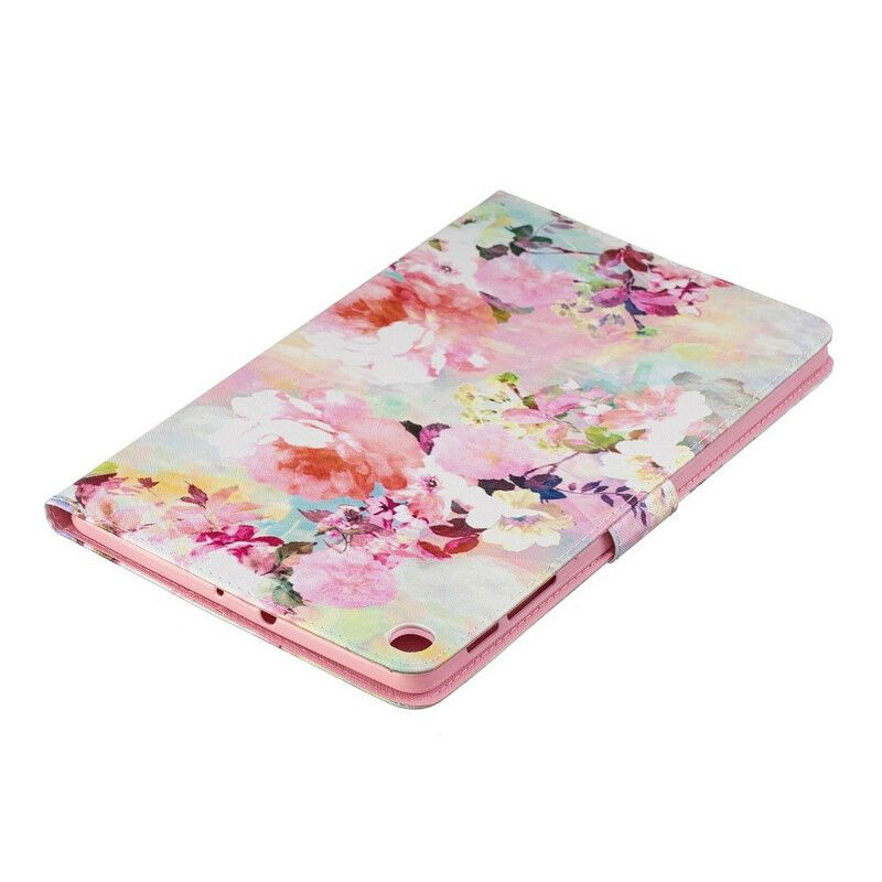 Læder Cover Samsung Galaxy Tab A 10.1 (2019) Blomsterserie