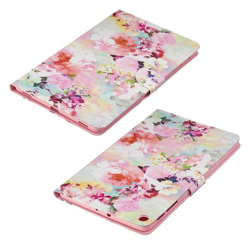 Læder Cover Samsung Galaxy Tab A 10.1 (2019) Blomsterserie