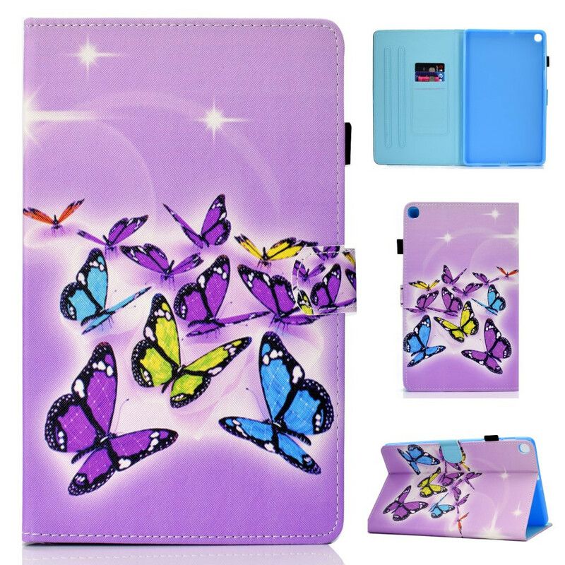 Læder Cover Samsung Galaxy Tab A 10.1 (2019) Sommerfugle