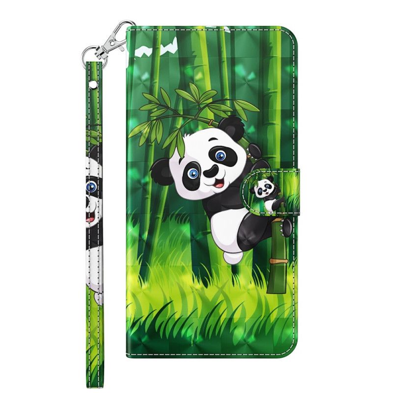 Flip Cover Google Pixel 7 Med Snor Thong Panda Og Bambus