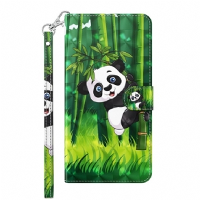 Flip Cover Google Pixel 7 Med Snor Thong Panda Og Bambus