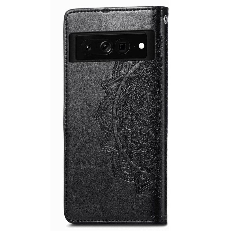 Læder Cover Google Pixel 7 Med Snor Retro Strappy Mandala