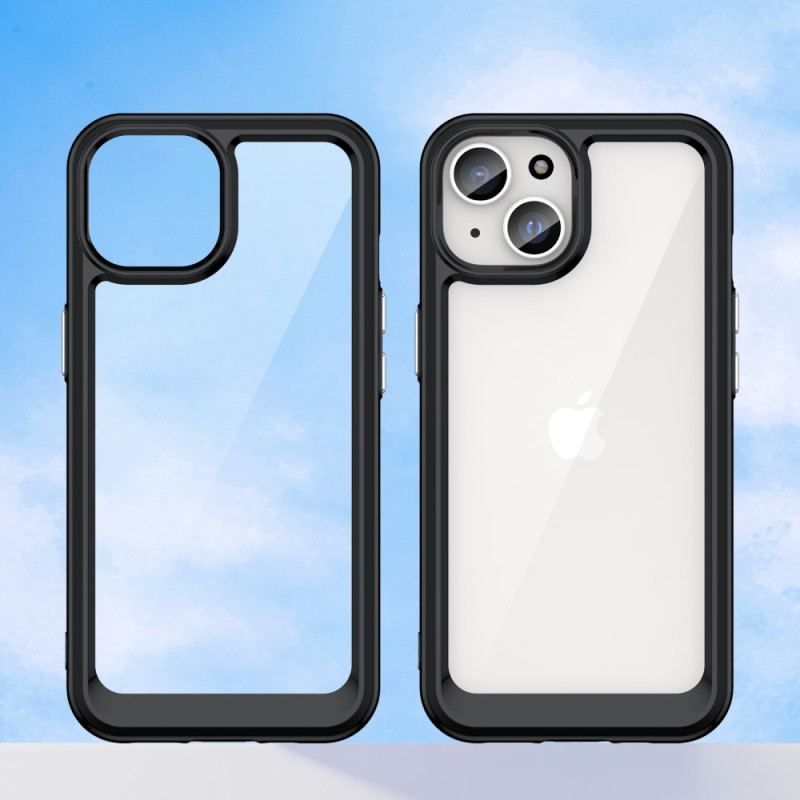 Cover iPhone 15 Plus Akrylbagside Og Silikonekanter