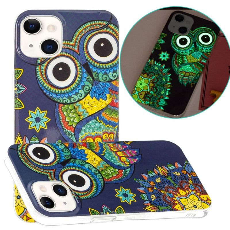 Cover iPhone 15 Plus Fluorescerende Ugle