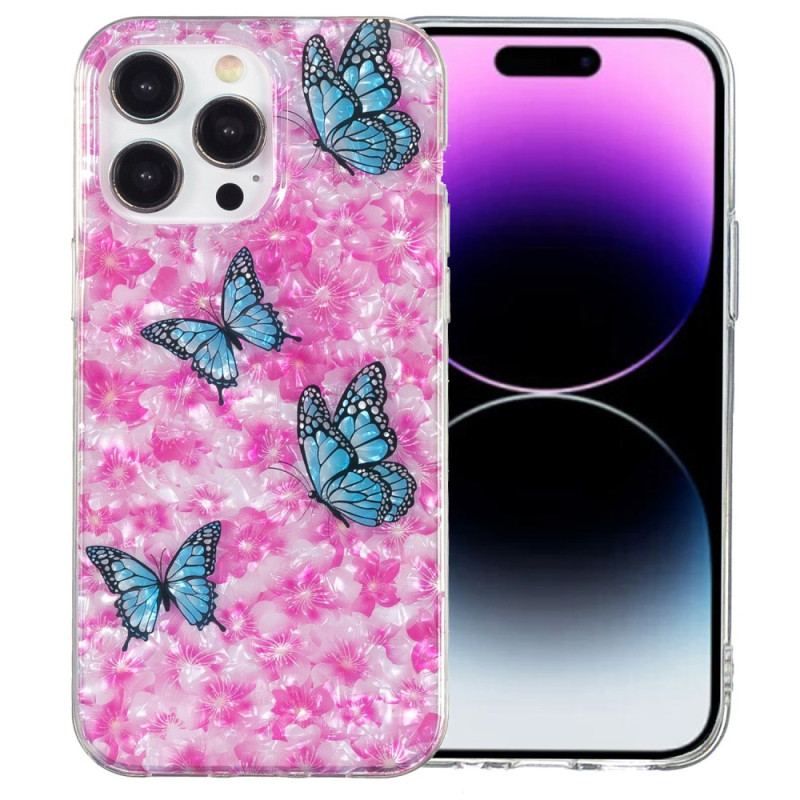 Cover iPhone 15 Pro Blomster Og Sommerfugle