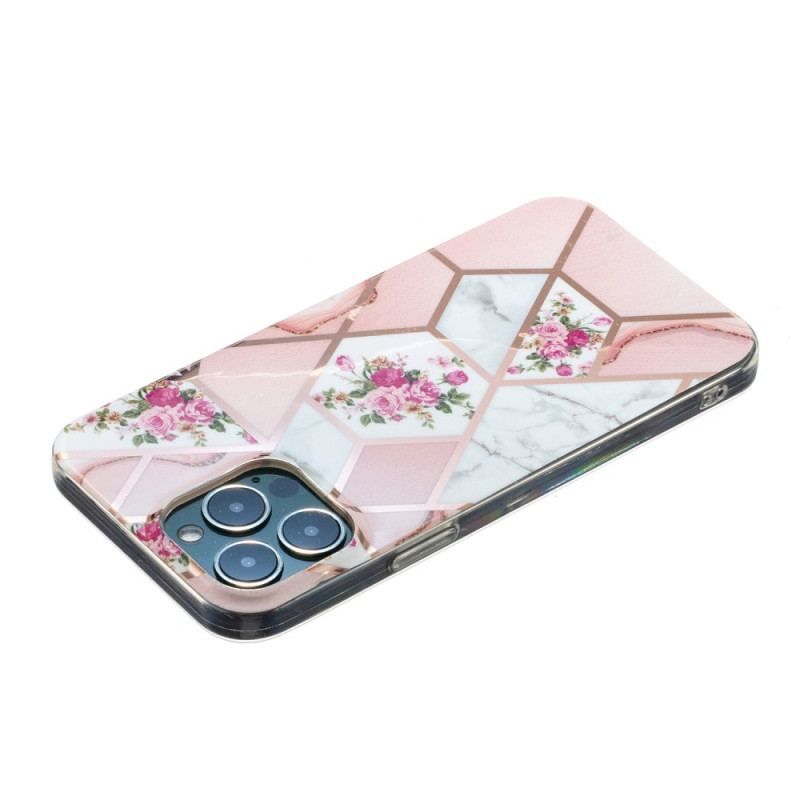 Cover iPhone 15 Pro Blomstermarmor