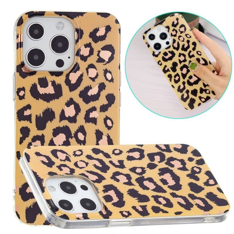 Cover iPhone 15 Pro Leopardmønster