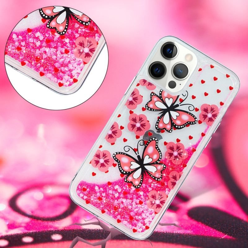 Cover iPhone 15 Pro Max Sommerfugle Glitter