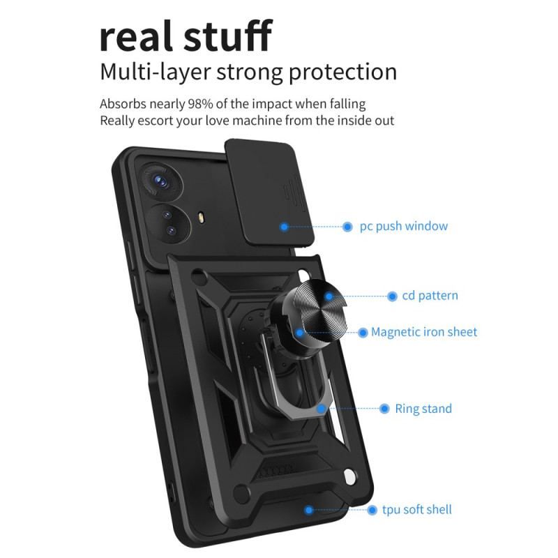 Cover Moto G73 5G Ring-støtte Og Linsebeskytter