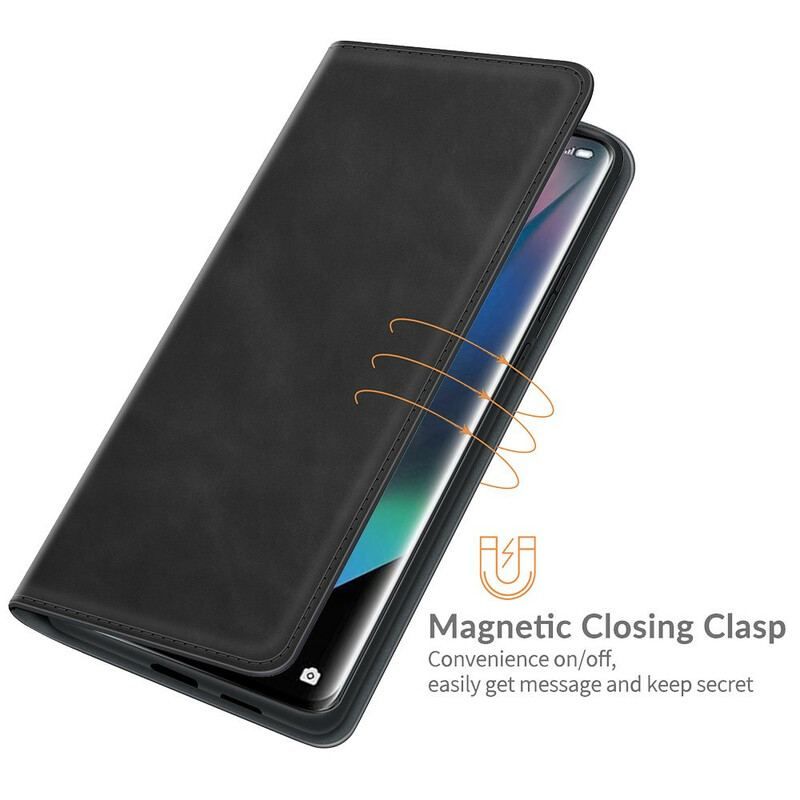 Cover Oppo Find X3 Pro Flip Cover Blødt Lædereffekt