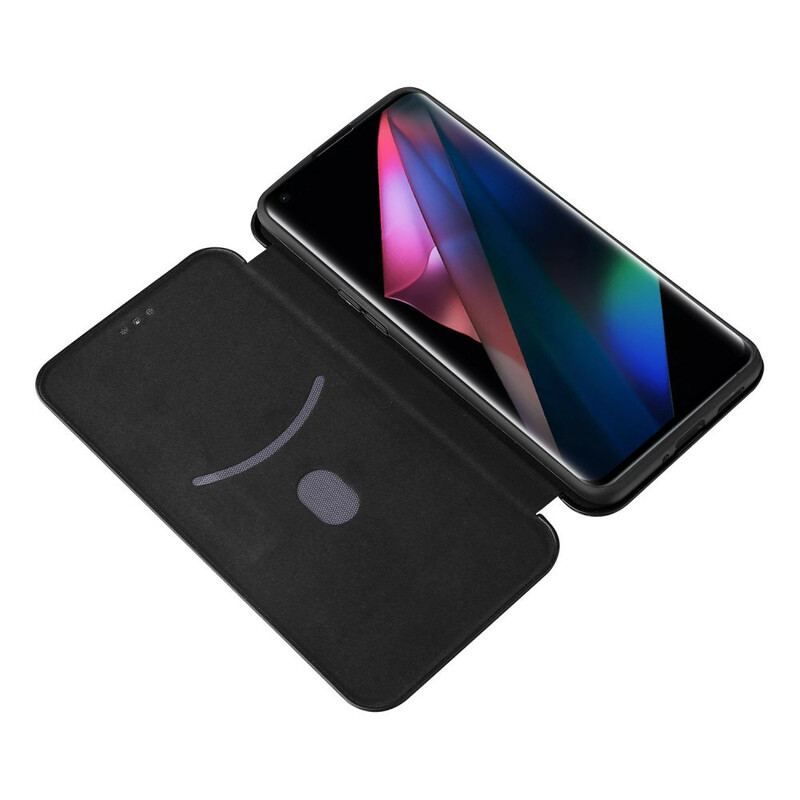 Cover Oppo Find X3 Pro Flip Cover Farvet Carbon Silikone