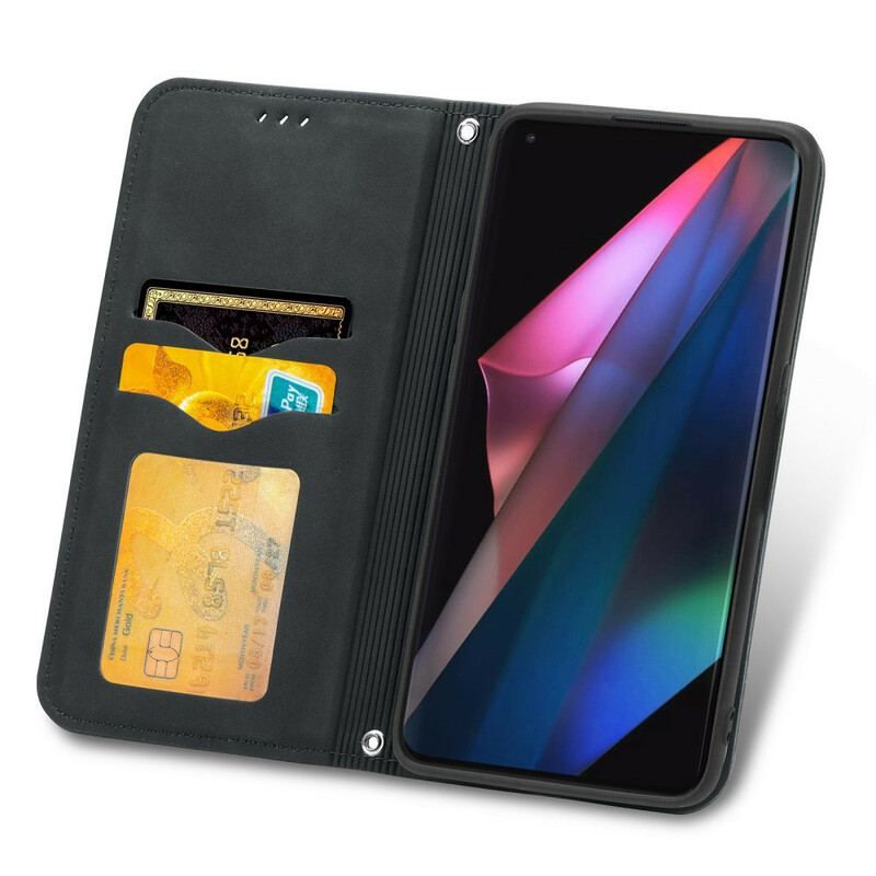 Cover Oppo Find X3 Pro Flip Cover Vintage Kunstlæder