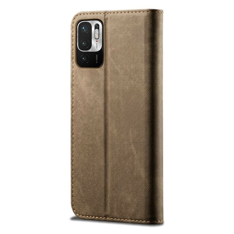 Cover Poco M3 Pro 5G Flip Cover Denim Stof