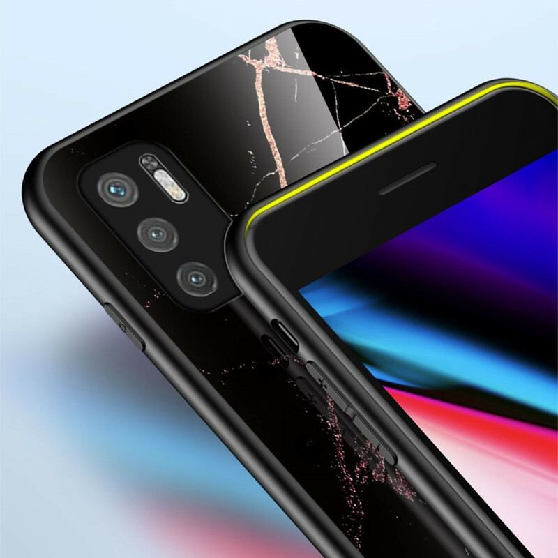 Cover Poco M3 Pro 5G Marmorfarver Hærdet Glas