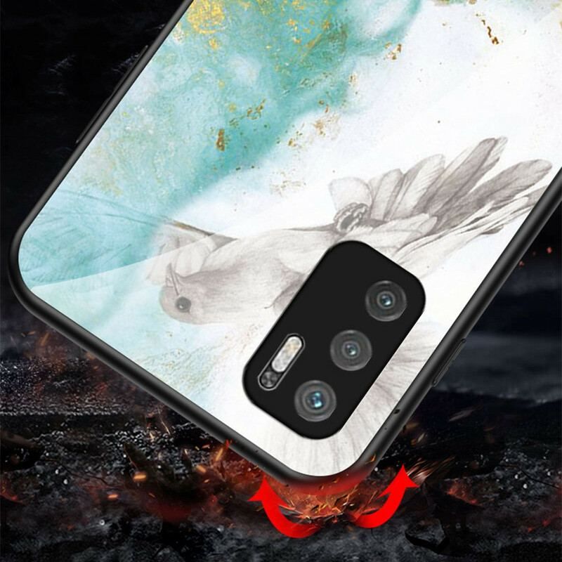 Cover Poco M3 Pro 5G Marmorfarver Hærdet Glas