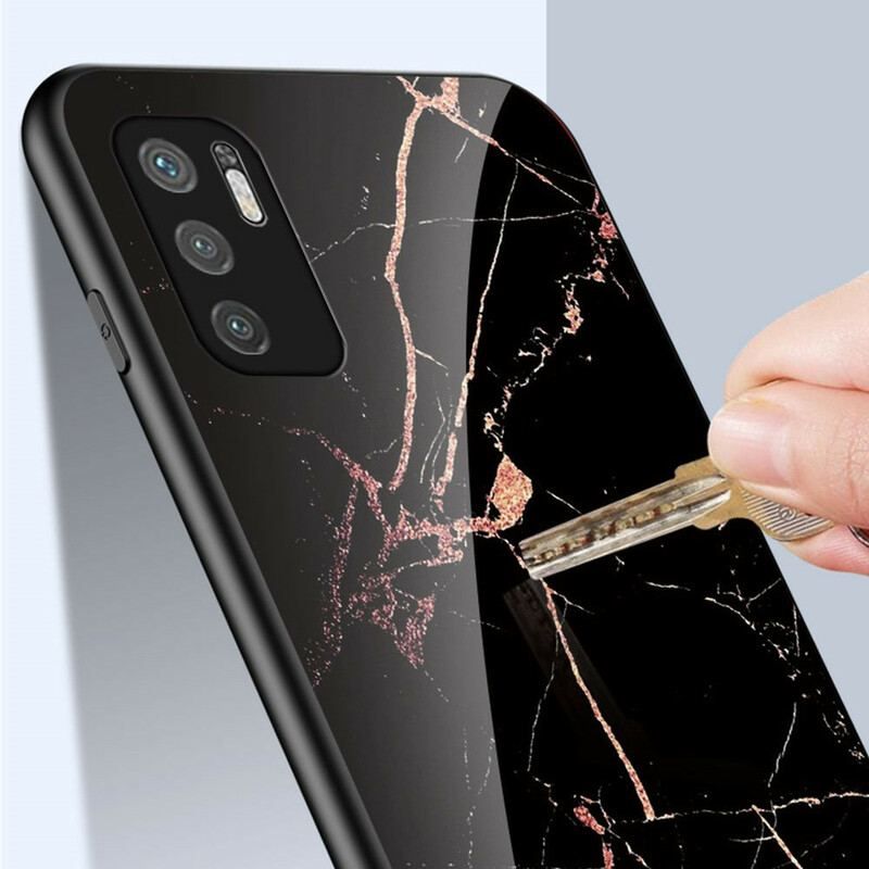 Cover Poco M3 Pro 5G Marmorfarver Hærdet Glas