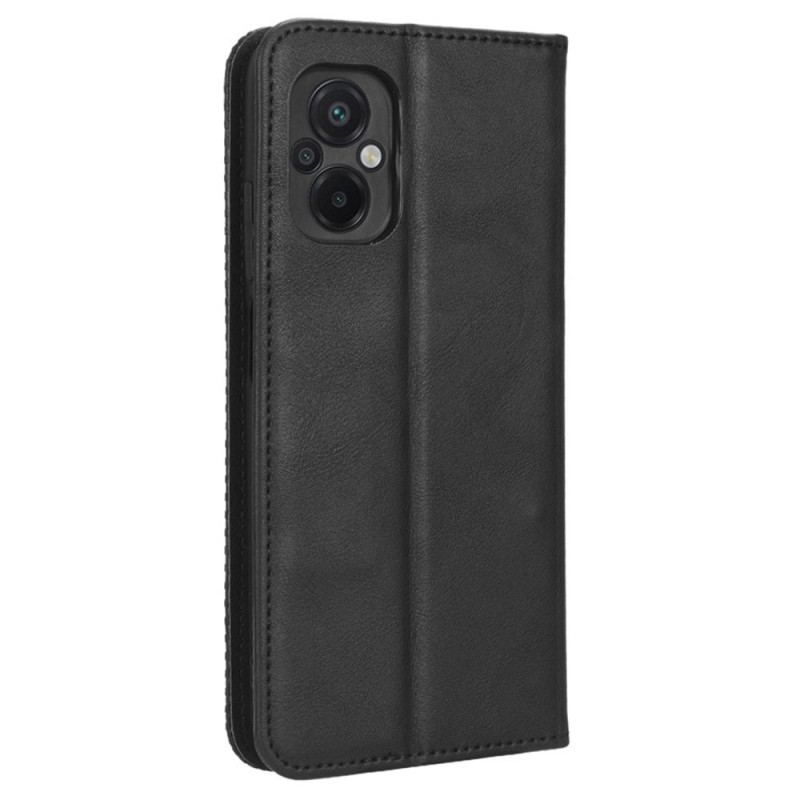 Cover Poco M5 Flip Cover Stiliseret Læderstil