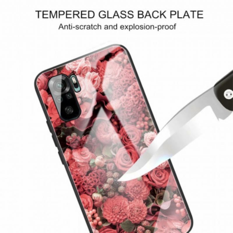 Cover Poco M5s Rose Blomster Hærdet Glas