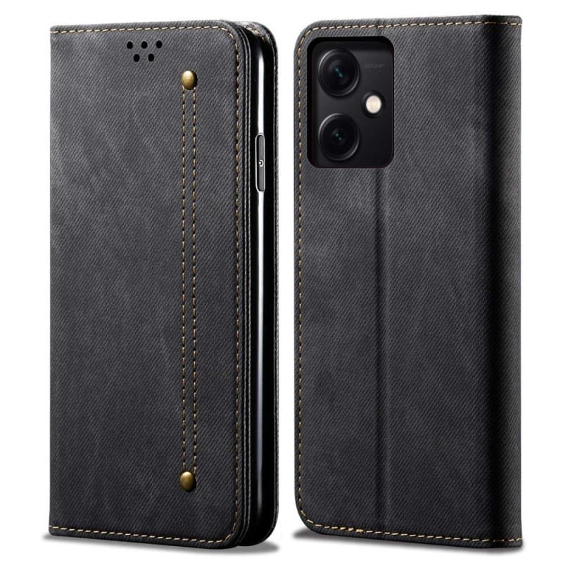 Cover Poco X5 5G Flip Cover Denim Stof