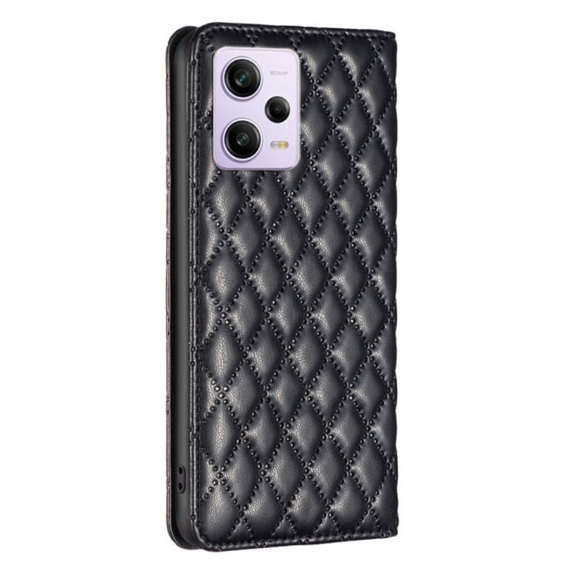 Cover Poco X5 Pro 5G Flip Cover Quiltet Binfen Farve