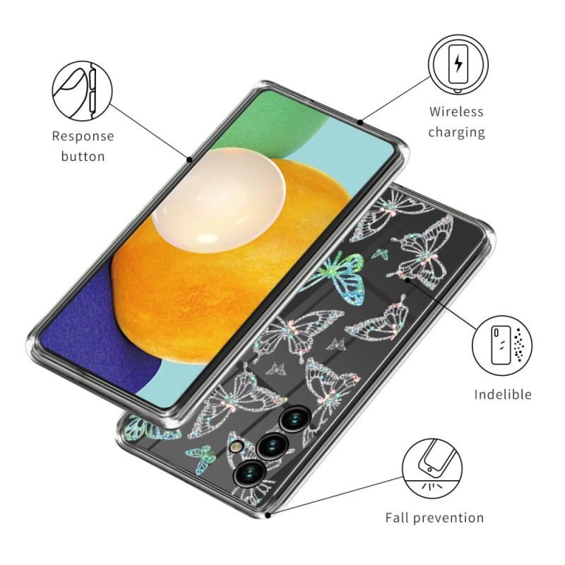 Cover Samsung Galaxy A14 / A14 5G Sømløse Sommerfugle