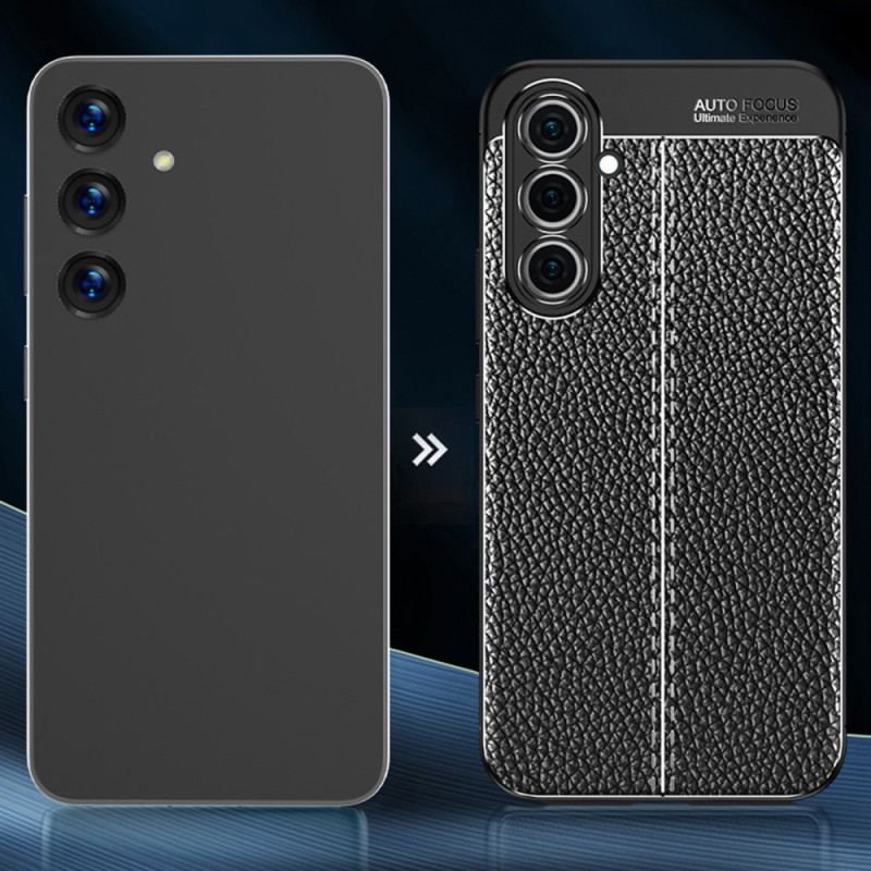 Cover Samsung Galaxy A54 5G Dobbelt Linje Litchi Læder Effekt