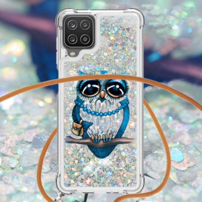 Cover Samsung Galaxy M12 / A12 Med Snor Sequin Snøre Miss Owl