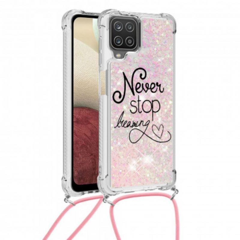 Cover Samsung Galaxy M12 / A12 Med Snor Stop Aldrig Med Glittersnøre