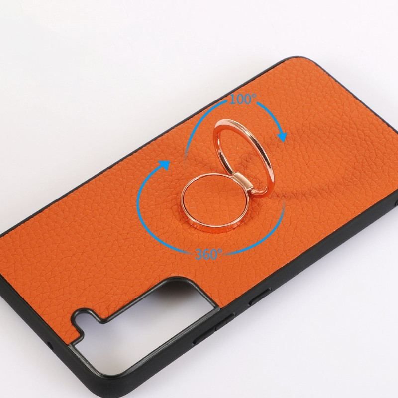 Cover Samsung Galaxy S23 5G Litchi-ringholder I Imiteret Læder