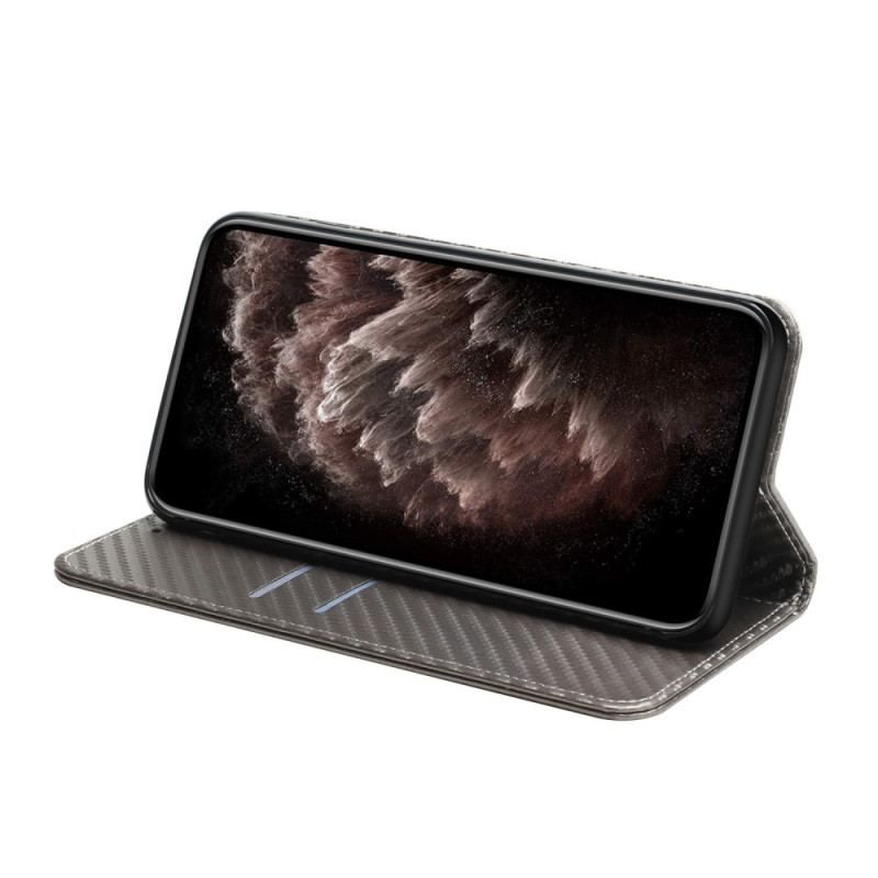 Cover Samsung Galaxy S23 5G Med Snor Flip Cover Strappy Carbon Fiber Style