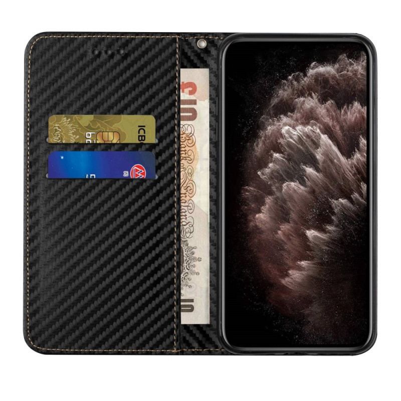 Cover Samsung Galaxy S23 Plus 5G Med Snor Flip Cover Strappy Carbon Fiber Style