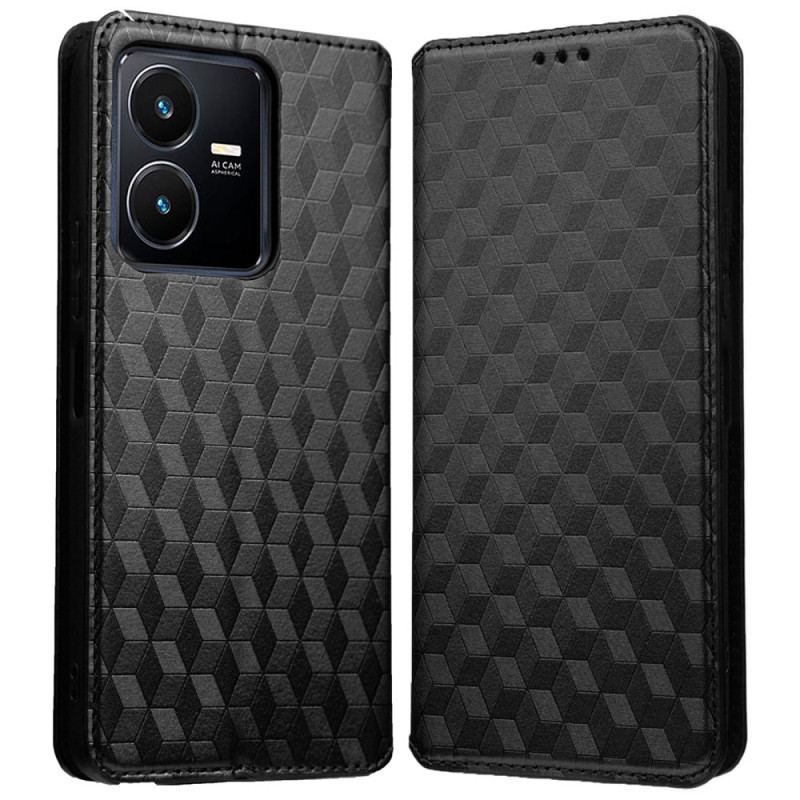 Cover Vivo Y22s Flip Cover 3d Tekstur