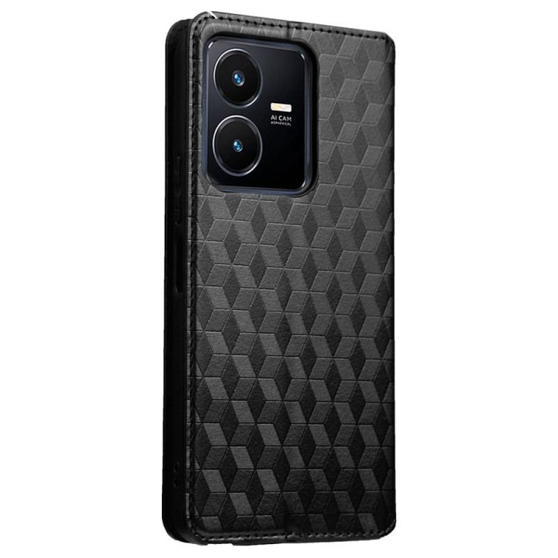 Cover Vivo Y22s Flip Cover 3d Tekstur