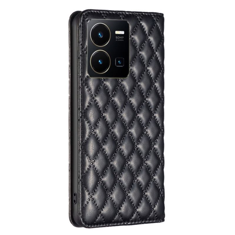 Cover Vivo Y35 Flip Cover Quiltet Binfen Farve