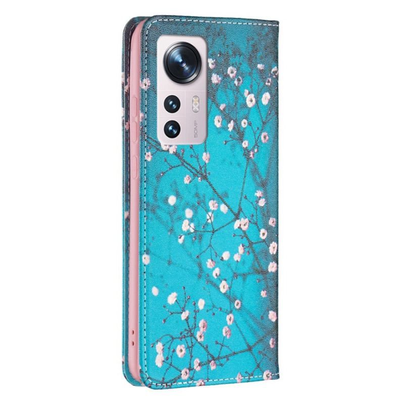 Cover Xiaomi 12 / 12X Flip Cover Blomstrende Grene