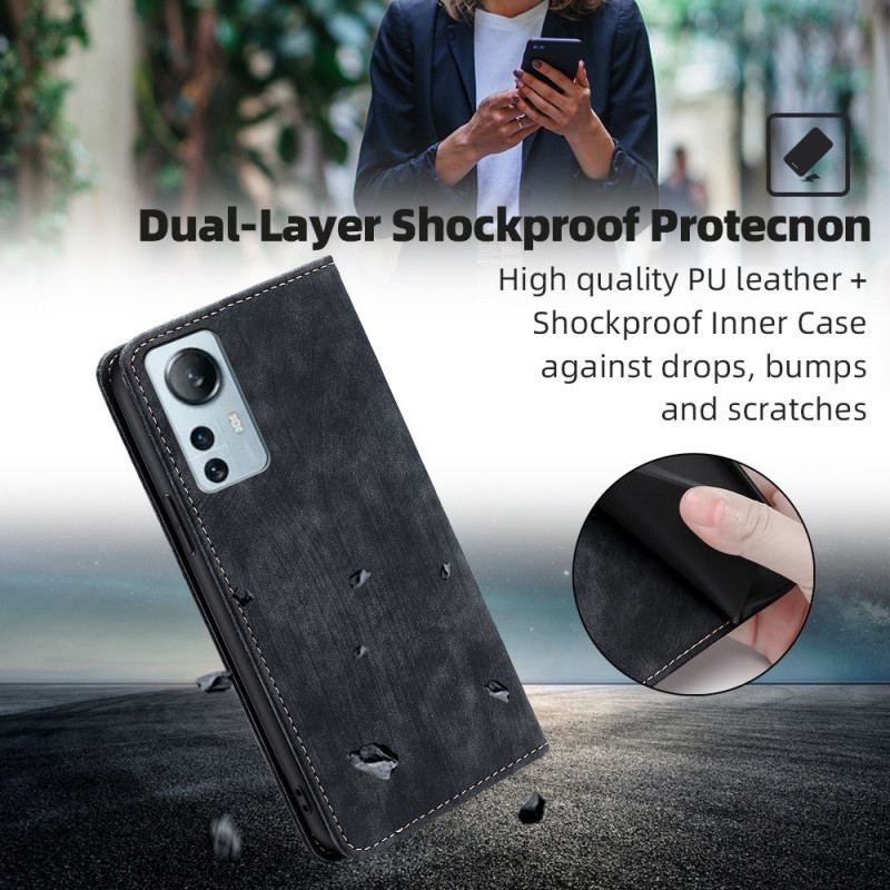 Cover Xiaomi 12 Lite Flip Cover Retro Læder Stil