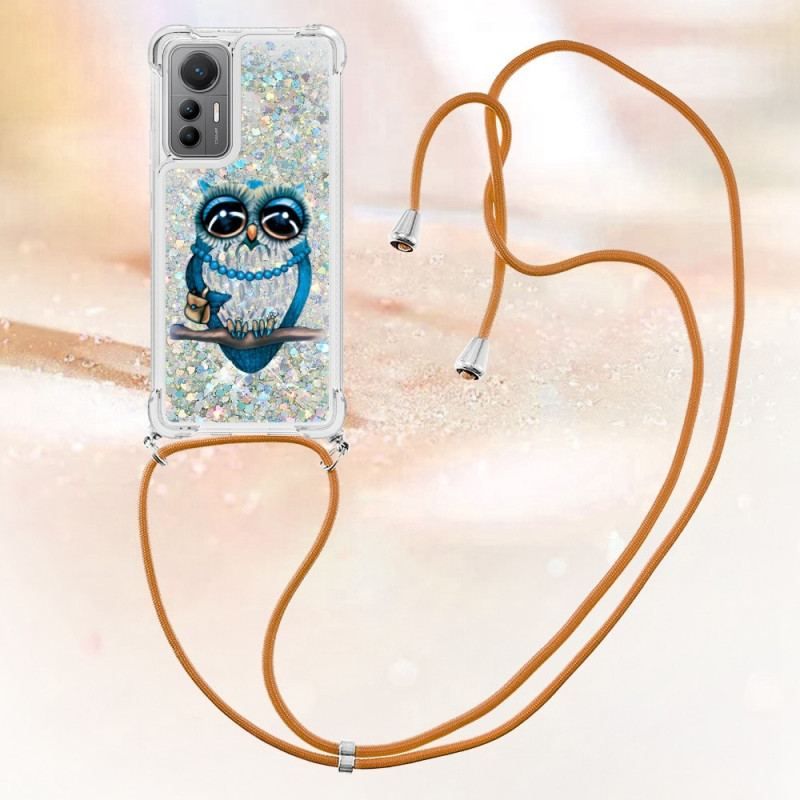 Cover Xiaomi 12 Lite Med Snor Sequin Snøre Mrs. Owl