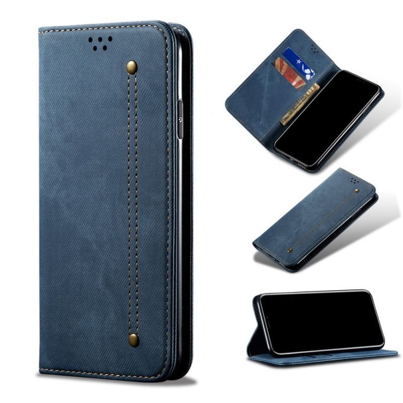 Cover Xiaomi 12 Pro Flip Cover Denim Stof