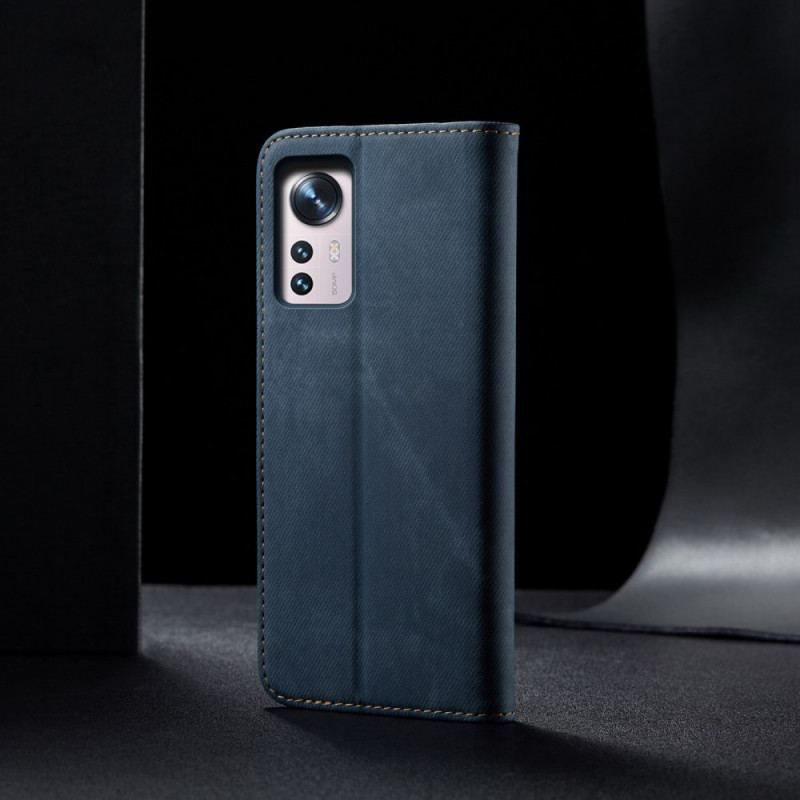 Cover Xiaomi 12 Pro Flip Cover Denim Stof