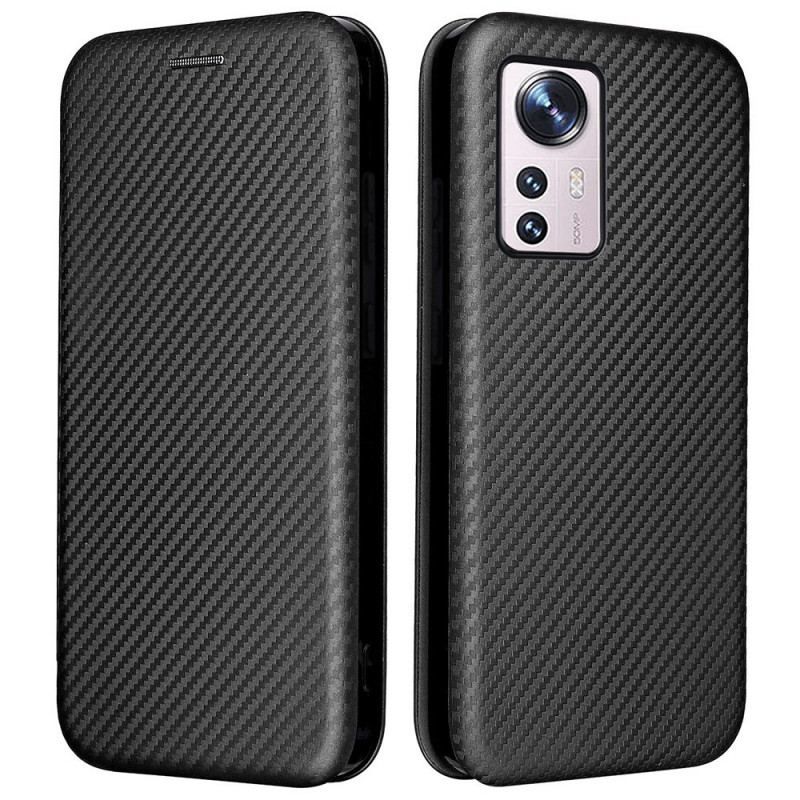 Cover Xiaomi 12 Pro Flip Cover Farvet Carbon Silikone