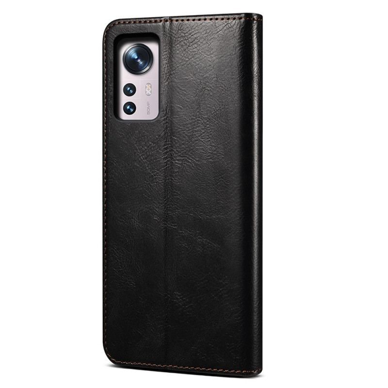 Cover Xiaomi 12 Pro Flip Cover Voksbehandlet Kunstlæder