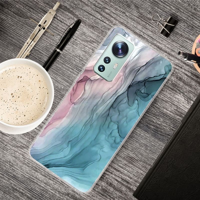 Cover Xiaomi 12 Pro Silikone Marmor Akvarel