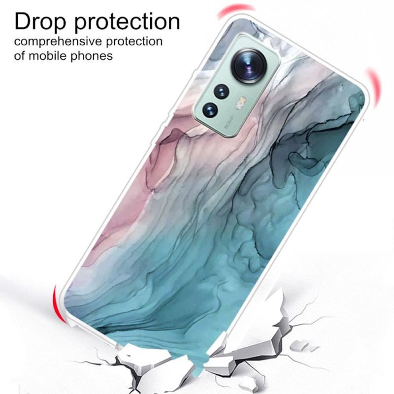 Cover Xiaomi 12 Pro Silikone Marmor Akvarel