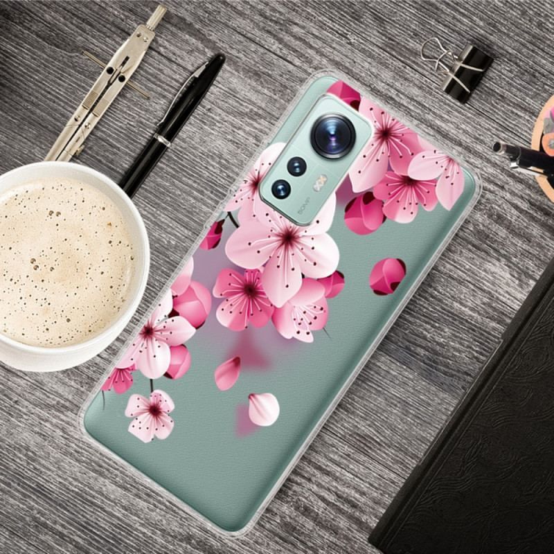 Cover Xiaomi 12 Pro Silikone Rose Blomster