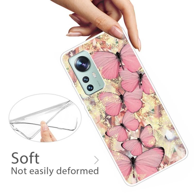 Cover Xiaomi 12 Pro Silikone Sommerfugle