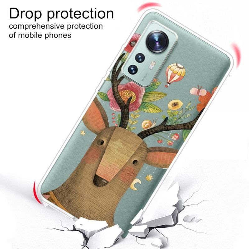 Cover Xiaomi 12 Pro Silikone Tribal Deer