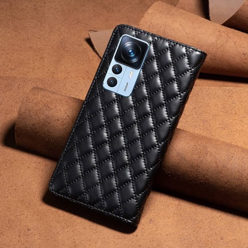 Cover Xiaomi 12T / 12T Pro Flip Cover Quiltet Binfen Farve