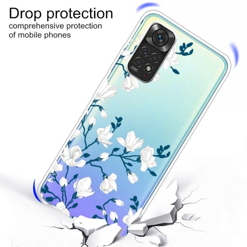 Cover Xiaomi Redmi Note 11 Pro / 11 Pro 5G Hvide Blomster